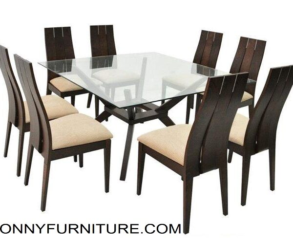 8 Seater Glass Dining Table And Chairs, Glass Dining Room Table 8 Chairs