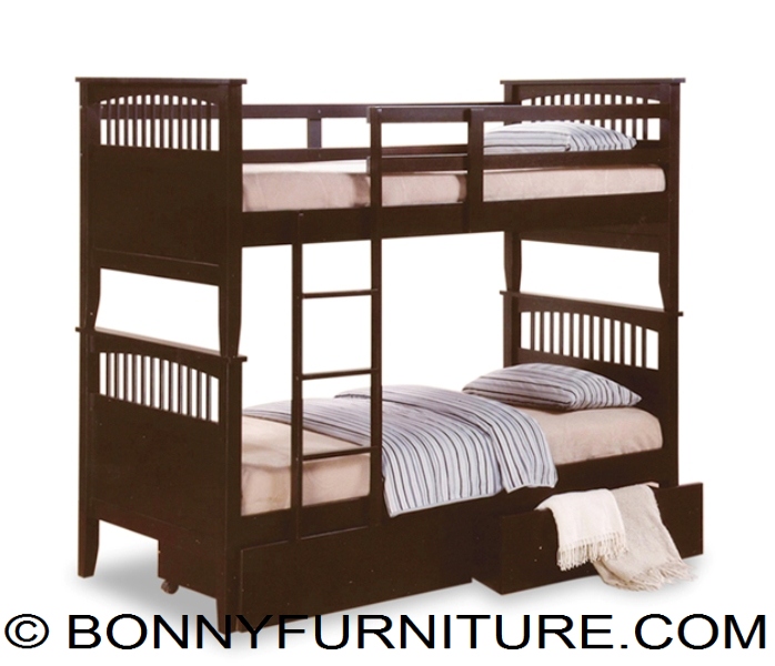 CYR268BB Wooden Double Deck with PullOut or Drawers Bonny Furniture