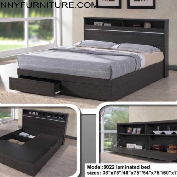 8022 Wooden Bed Frame Single Twin, Queen Size Box Bed Frame