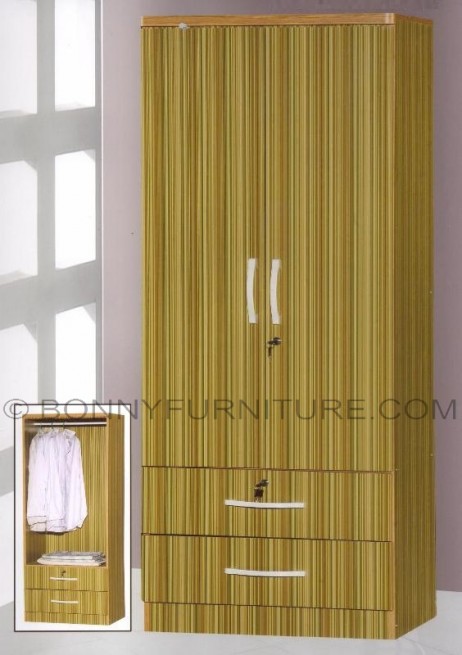 262 wardrobe cabinet 2-doors with drawers bamboo