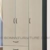 362 wardrobe cabinet 3-doors with drawers black-white
