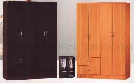 462 wardrobe cabinet 4-doors with drawers wenge beech