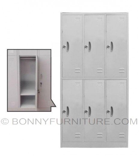 as-028 locker 6-door with hanger rod and shoe shelf