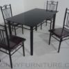 jit-7626 dining set 4-seaters metal frame cushion seat