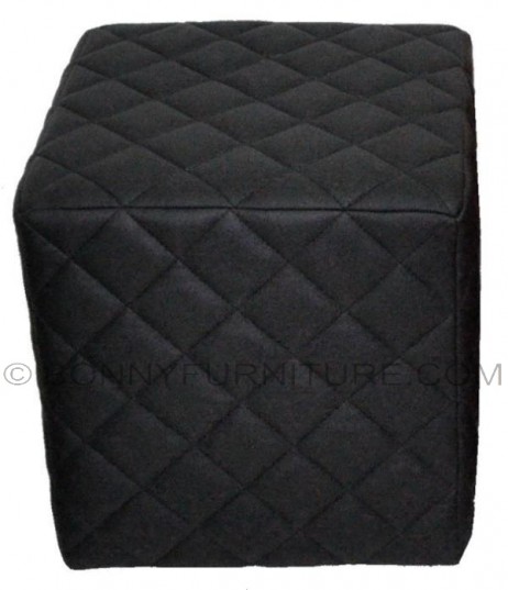 diamond stitch stool black