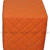 diamond stitch stool orange