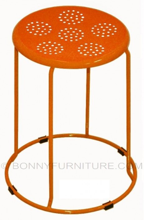 steel chair stool orange