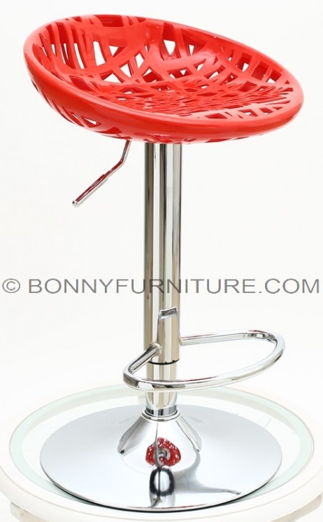 107-2 bar stool nest red with footrest