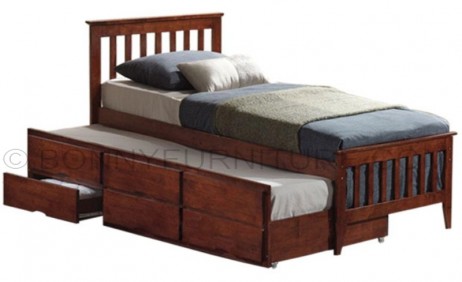 galvin trundle bed with pull-out and drawers