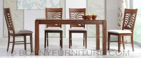 peace dining set 6-seaters wooden cushion seat