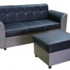 rosa 3-seater sofa with stool black-gray