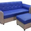 roca 3-seater with stool blue-beige