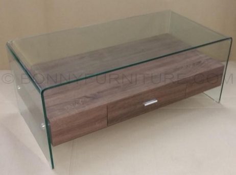 6214 center table glass with drawer