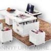 expandable center table to dining with 4 stools