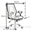 ym-8013 office chair measurement