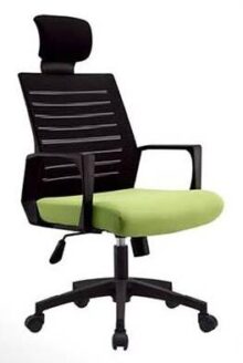 ym-a420 executive mesh chair with headrest black-green
