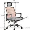 ym-a420 office chair with headrest measurement