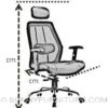 ym-j69 executive chair with headrest measurement