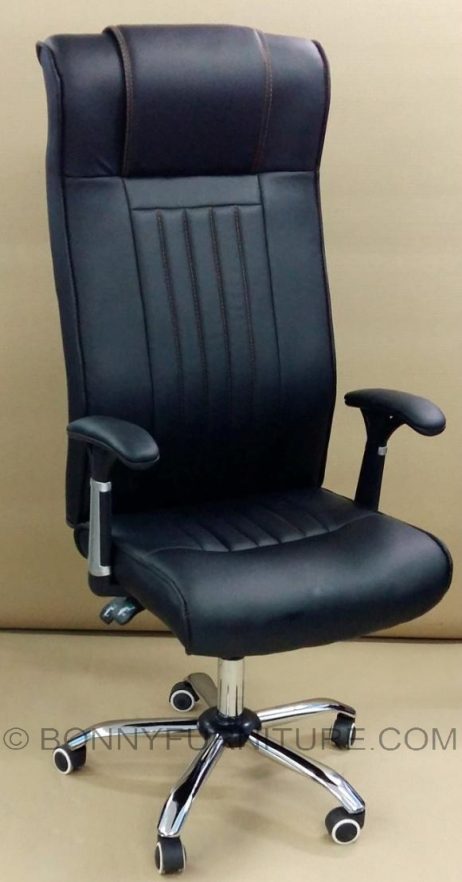 1537 leatherette executive chair reclinining chrome base