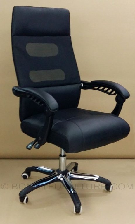 90 Executive Chair chrome base leatherette black