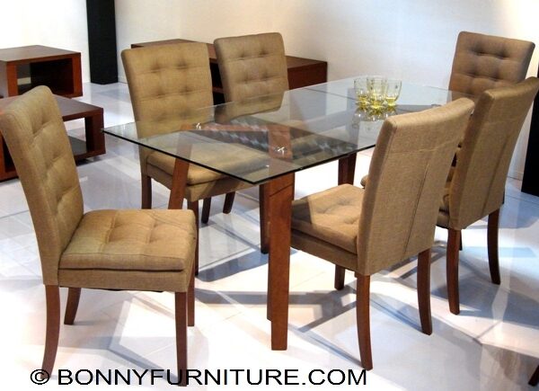 Harper 6 Seater Dining Set Bonny, Upholstered Dining Room End Chairs Philippines