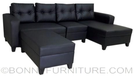 symphony with single lshape sofa pvc brlack
