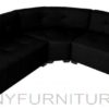usher corner sofa black