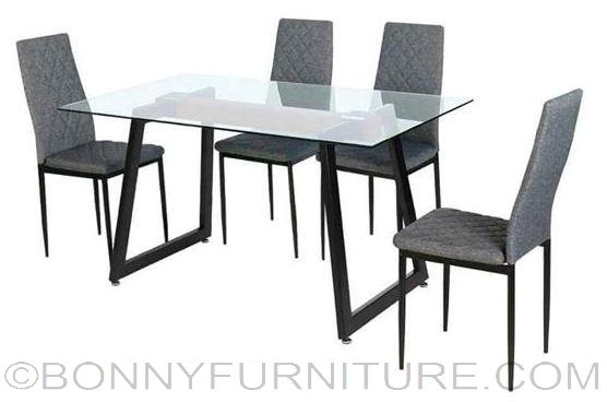 4 Seater Dining Set Bonny Furniture, Glass Dining Room Table Chairs Philippines