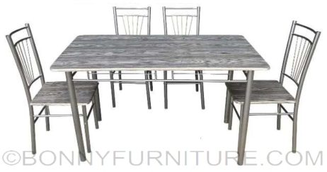 JIT-4627 dining set 4s wood gray