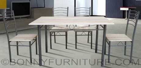 sk-dt5 dining set 4s gray oak