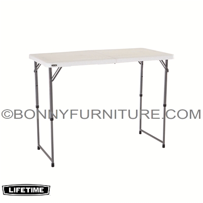 Adjustable Fold In Half Table White, 48 Folding Table White
